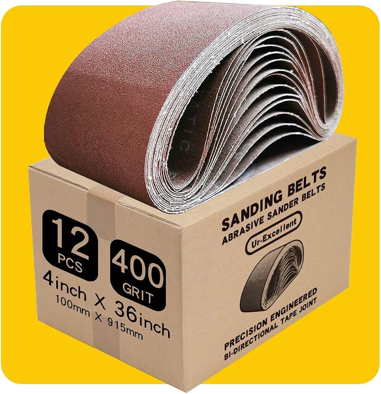 Cinturón lijado grano 400 4x36pulg aluminio paquete 12