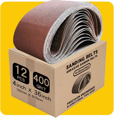 Cinturón lijado grano 400 4x36pulg aluminio paquete 12