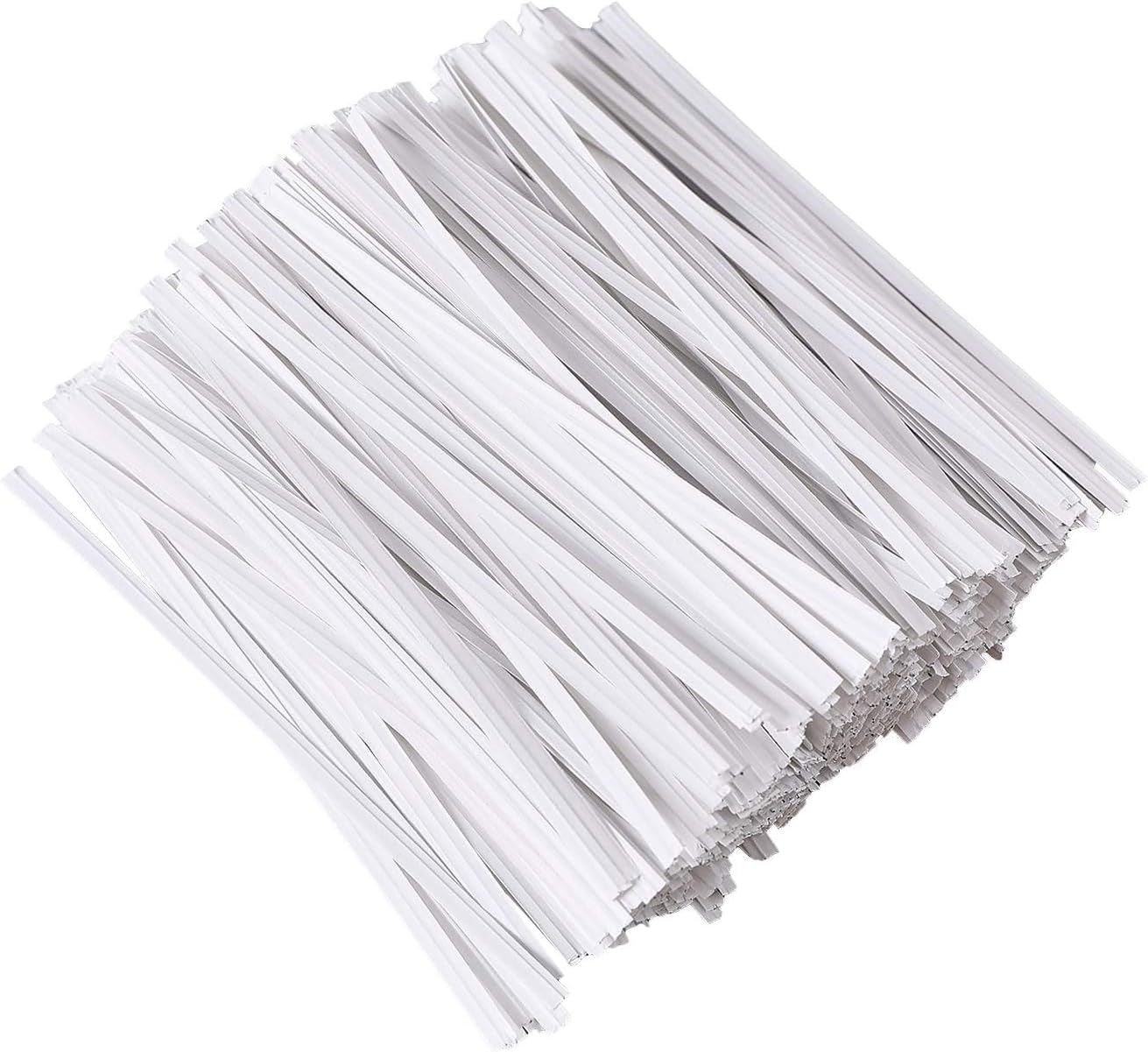 500 lazos reutilizables papel blanco 5pulg para pan y bolsas