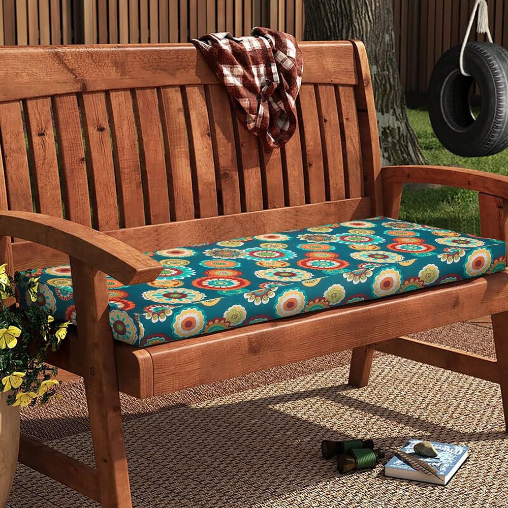 Funda cojín banco patio 45x18pulg resistente agua cremallera verde