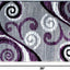 Alfombra área moderna 2x3ft morado gris blanco negro