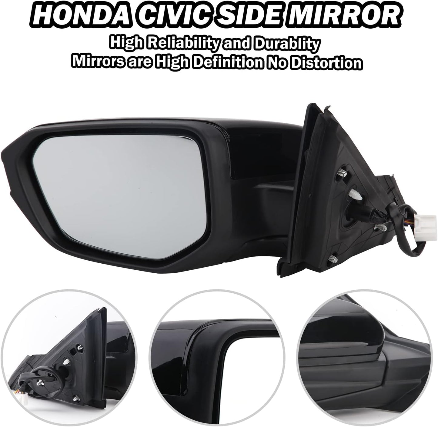 Espejo lateral conductor Honda Civic 16-21 calefaccionado