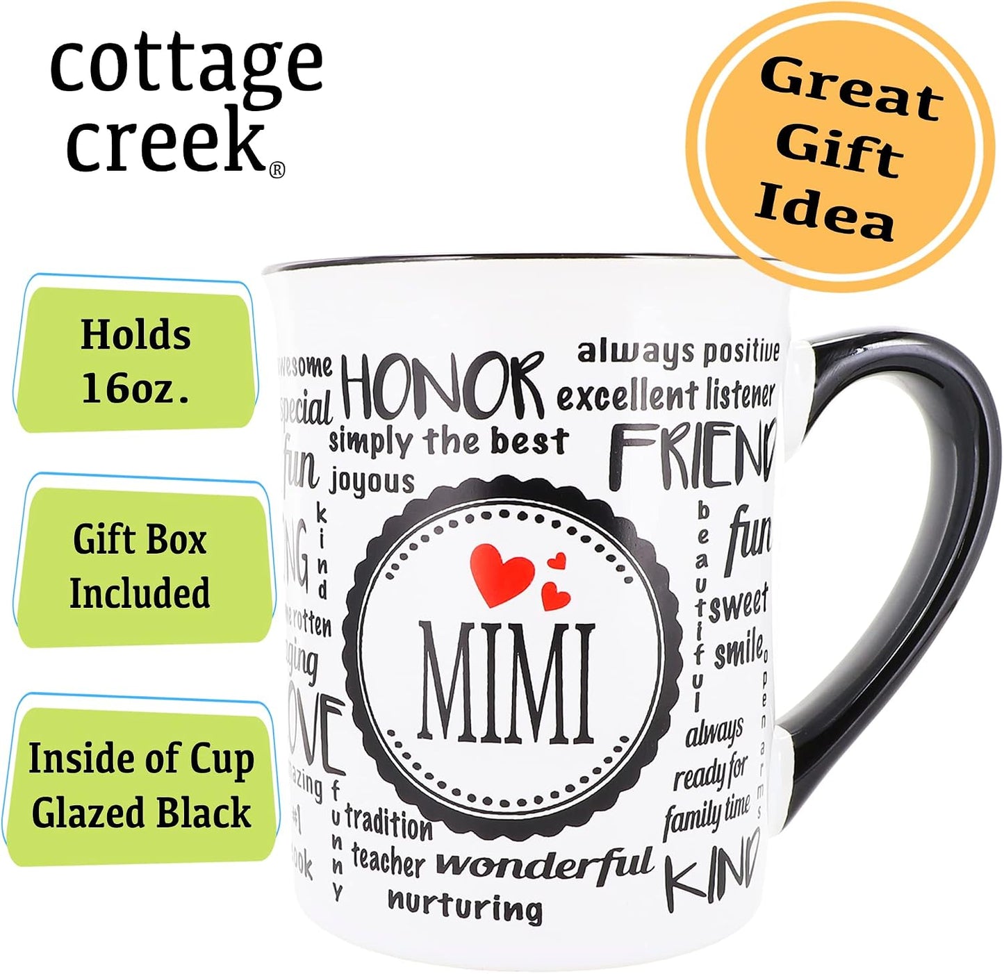 Taza cerámica 16oz regalo abuela y abuelo color blanco y negro