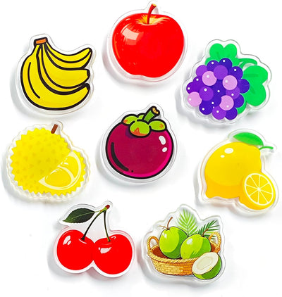 Juego 8 imanes decorativos frutas plástico mediano