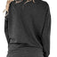 Blusa manga larga mujer cuello redondo estilo túnica casual