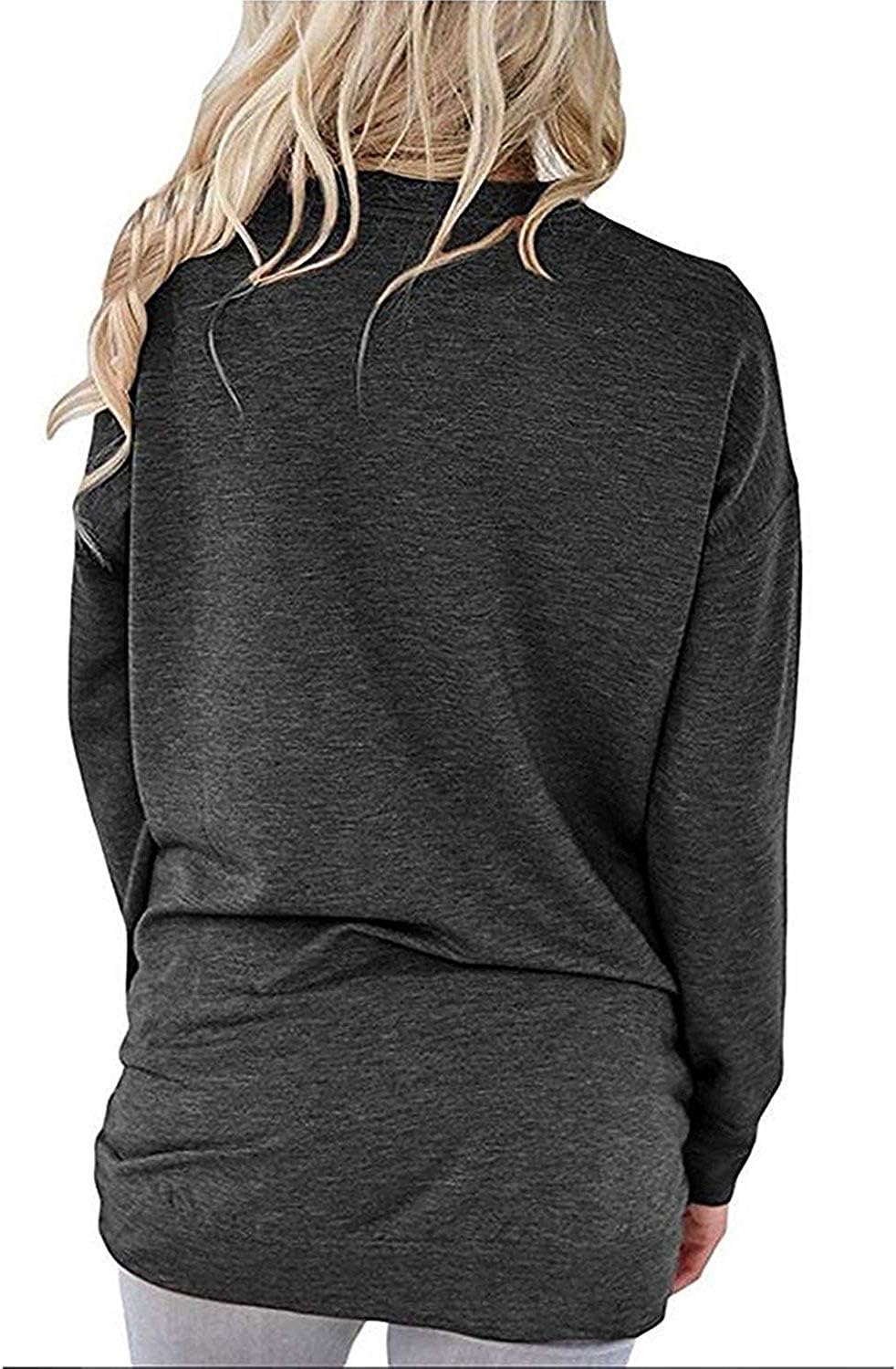 Blusa manga larga mujer cuello redondo estilo túnica casual