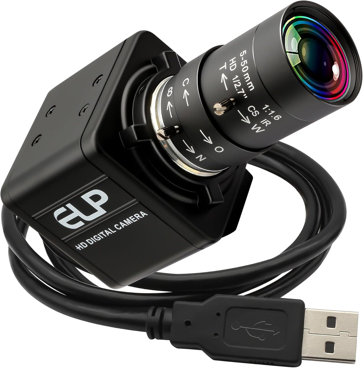 Cámara USB 5mp 1440P60fps zoom 10x enfoque variable CS Mount
