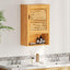 Armario pared baño botiquín madera bambú puerta ajustable
