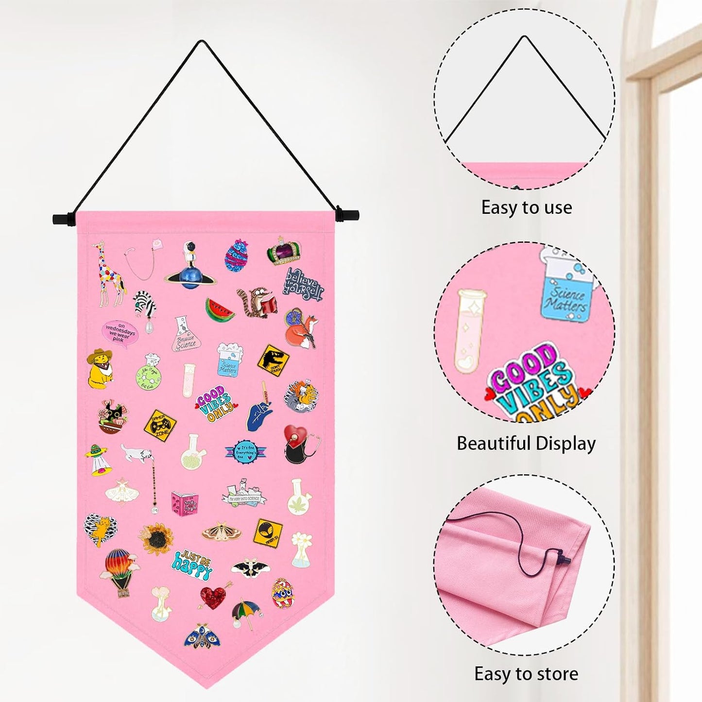 Soporte broches lienzo colgado pared