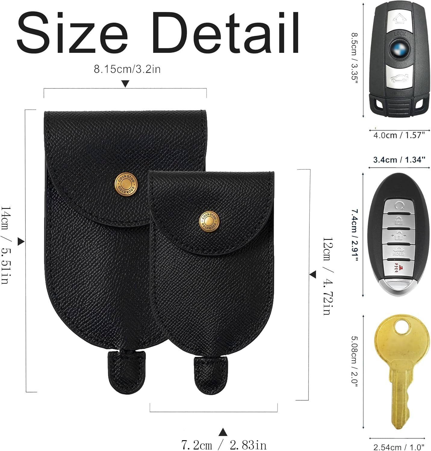 Porta llaves de cuero con gancho capacidad grande