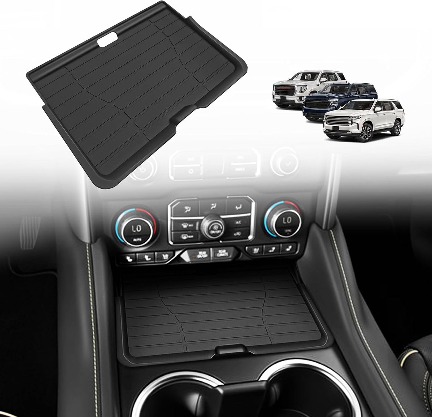 Organiz. consola GMC Yukon Chevy Tahoe 2021-23 funda USB