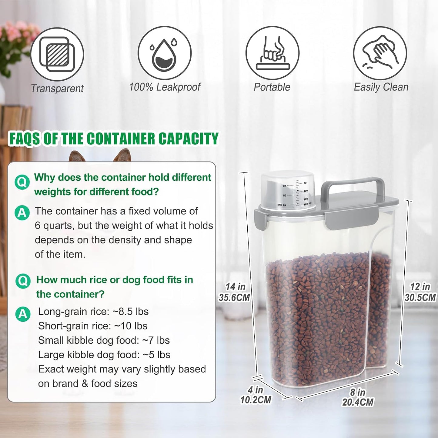 Contenedor alimento mascotas 2 pack 10-14lbs con boquilla y asa
