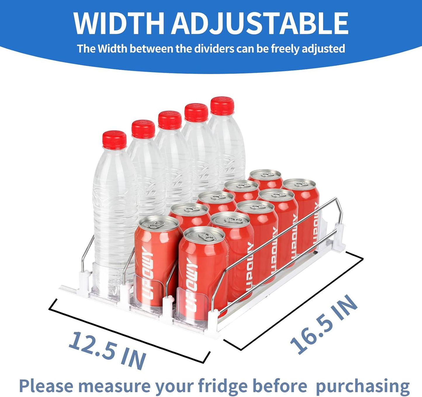 Organiz. nevera dispensador bebidas 15 latas 3 filas