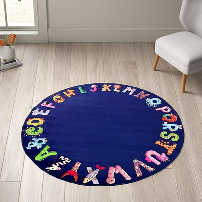Alfombra educativa alfabeto redonda para niños