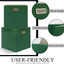 Cajas organiz. tela verde 13x13" asas plegables set 4