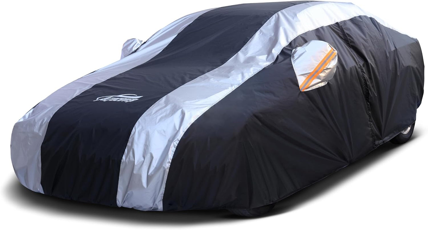 Funda impermeable coche rayas plateadas universal Audi A8 Lexus LS