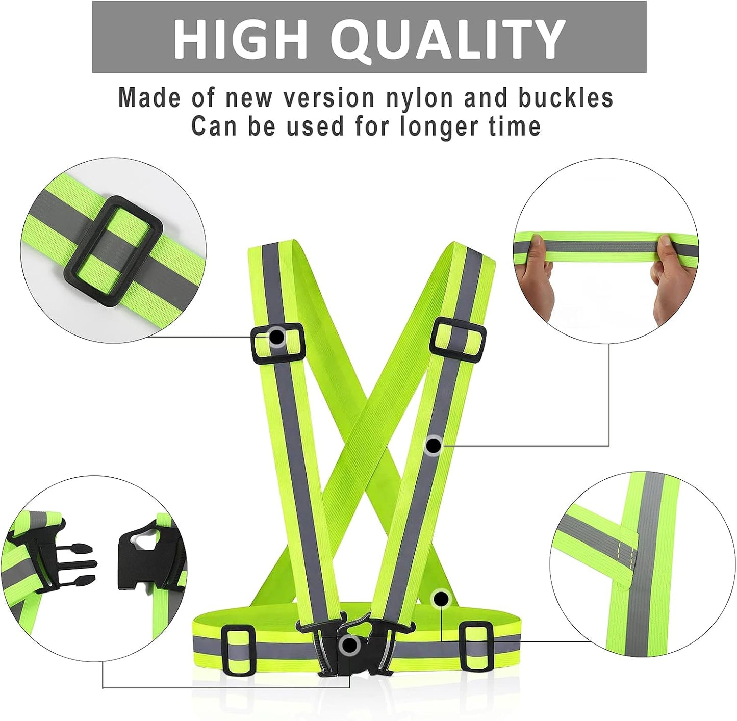 Chaleco reflectante para correr con correas de seguridad