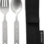 Set cubiertos titanio ultraligero con estuche mochilero