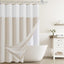 Cortina ducha lino beige forro texturizado