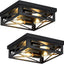 2 Lámparas techo cuadradas metal negro 4 luces cocina