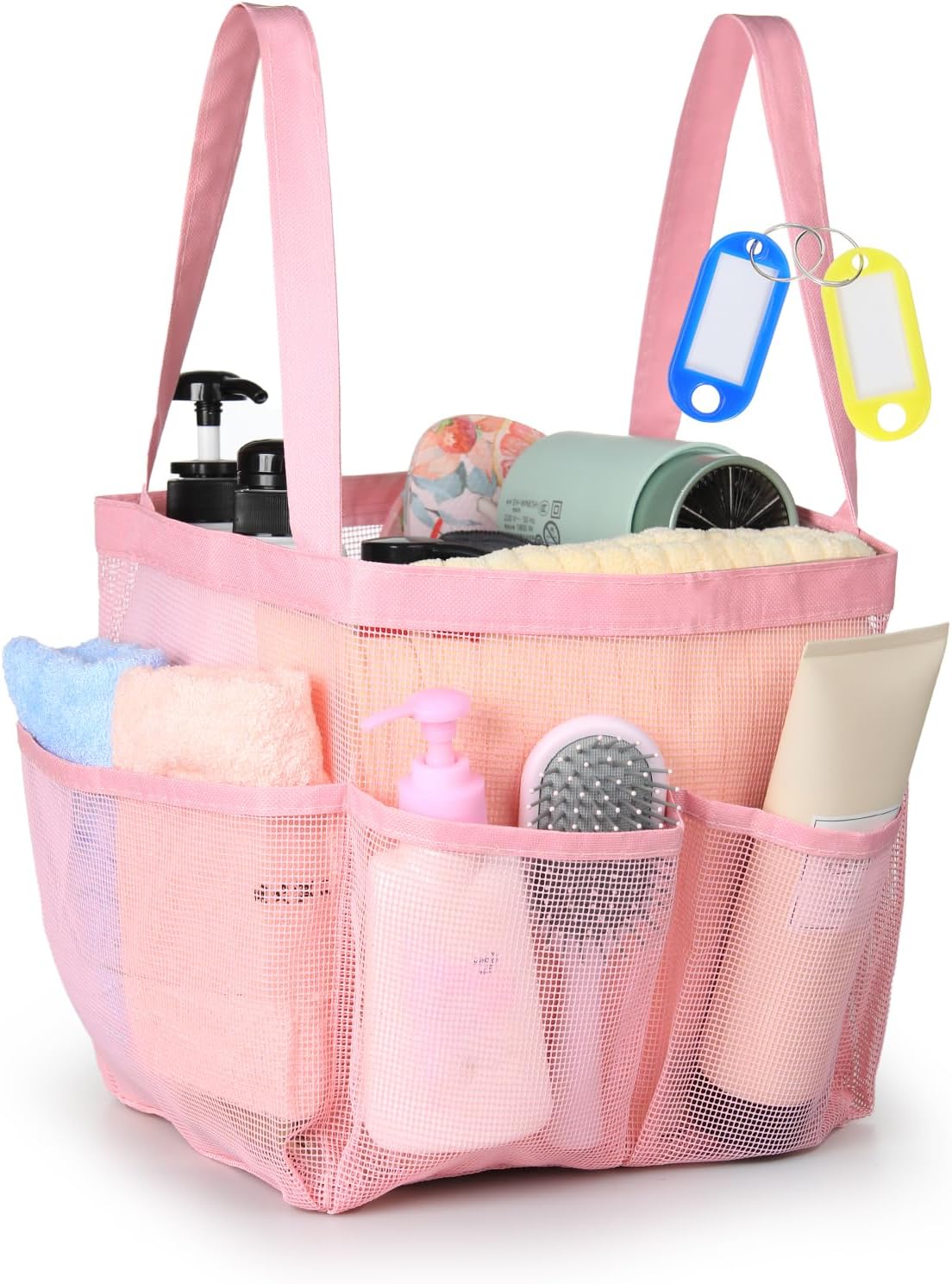 Bolsa ducha malla con 8 bolsillos portátil secado rápido
