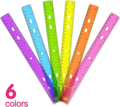 Reglas plástico transparente 12pulg métricas para niños