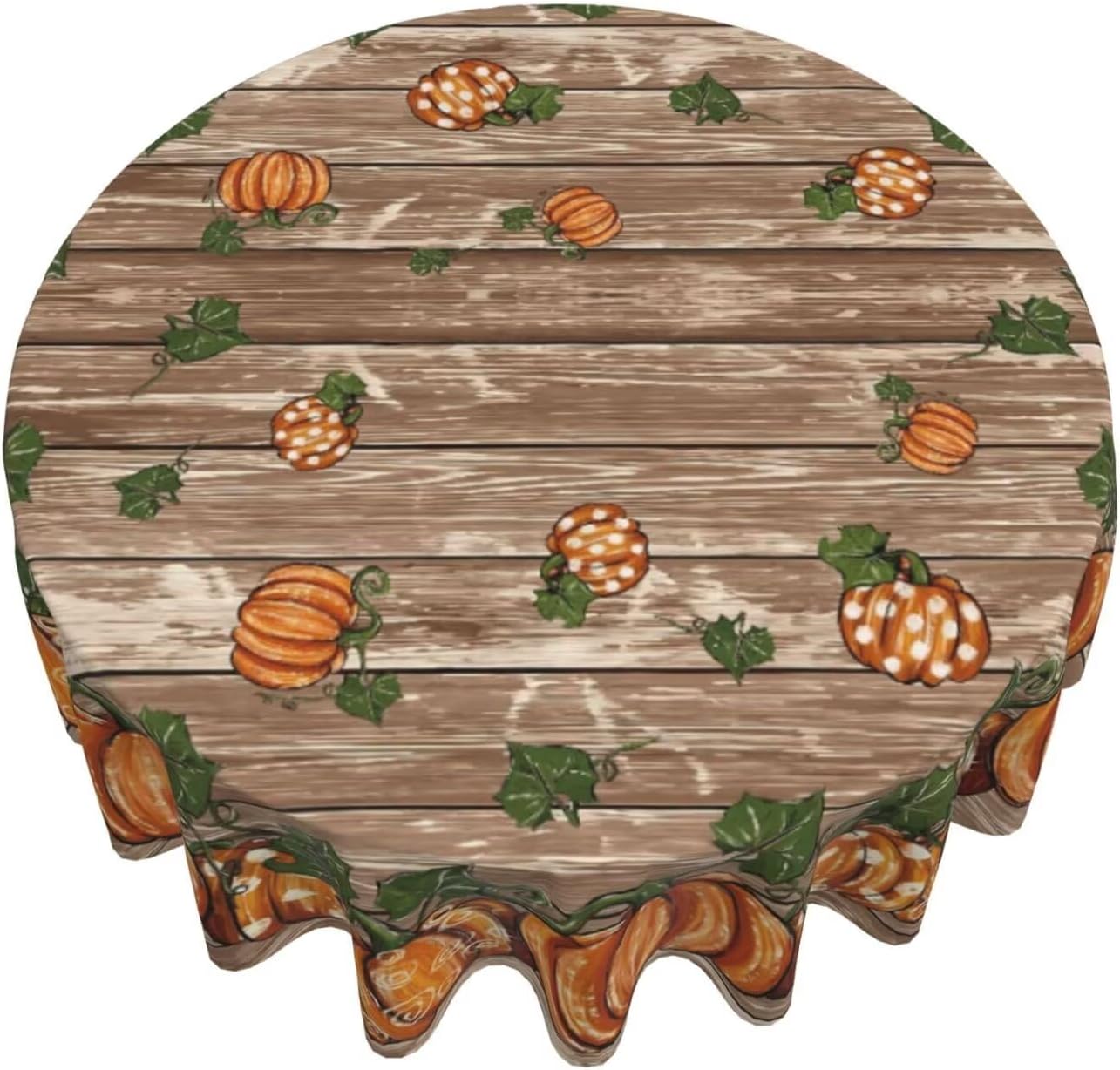 Mantel redondo otoño 70x70pulg calabazas naranjas poliéster