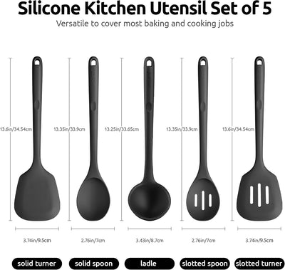 Juego utensilios cocina silicona antiadherente 13.6pulg