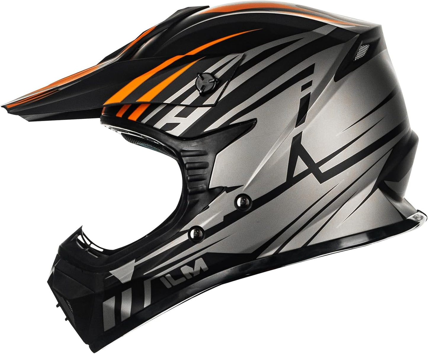 Casco motocross integral DOT 128S Adulto-Grande Naranja Gris
