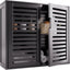 Gabinete baño negro colgante bambú puertas dobles