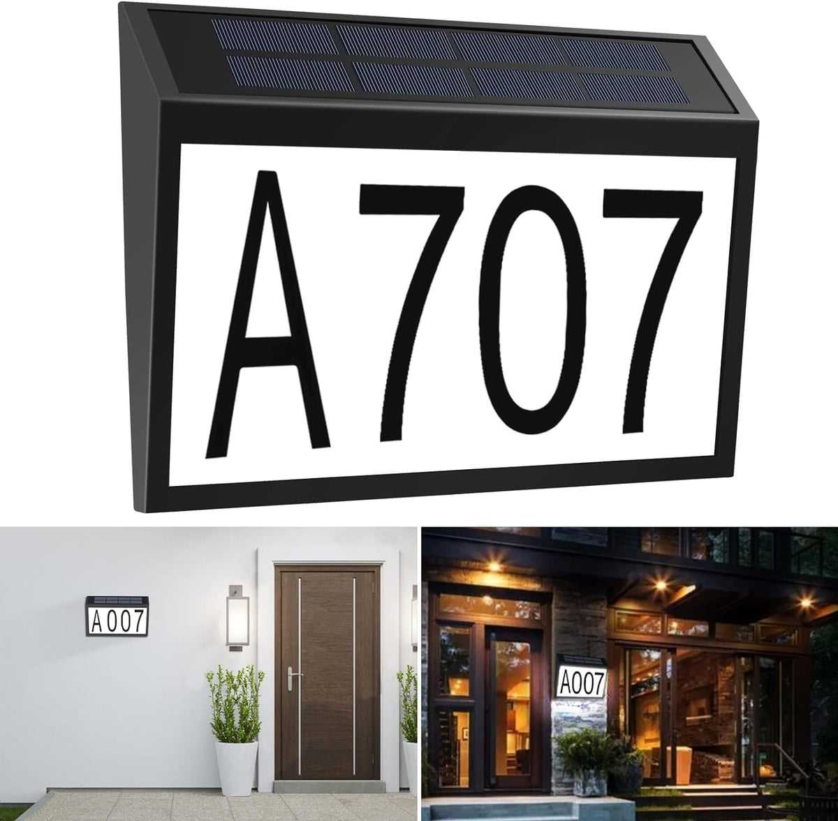 Placa LED direccional impermeable con números personalizados