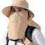 Sombrero sol ancha ala mujer UV visera pesca mascarilla
