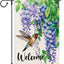 Bandera jardín colibrí 12x18pulg doble cara bienvenida