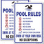 Letrero piscina no buceo 14x10" aluminio resistente