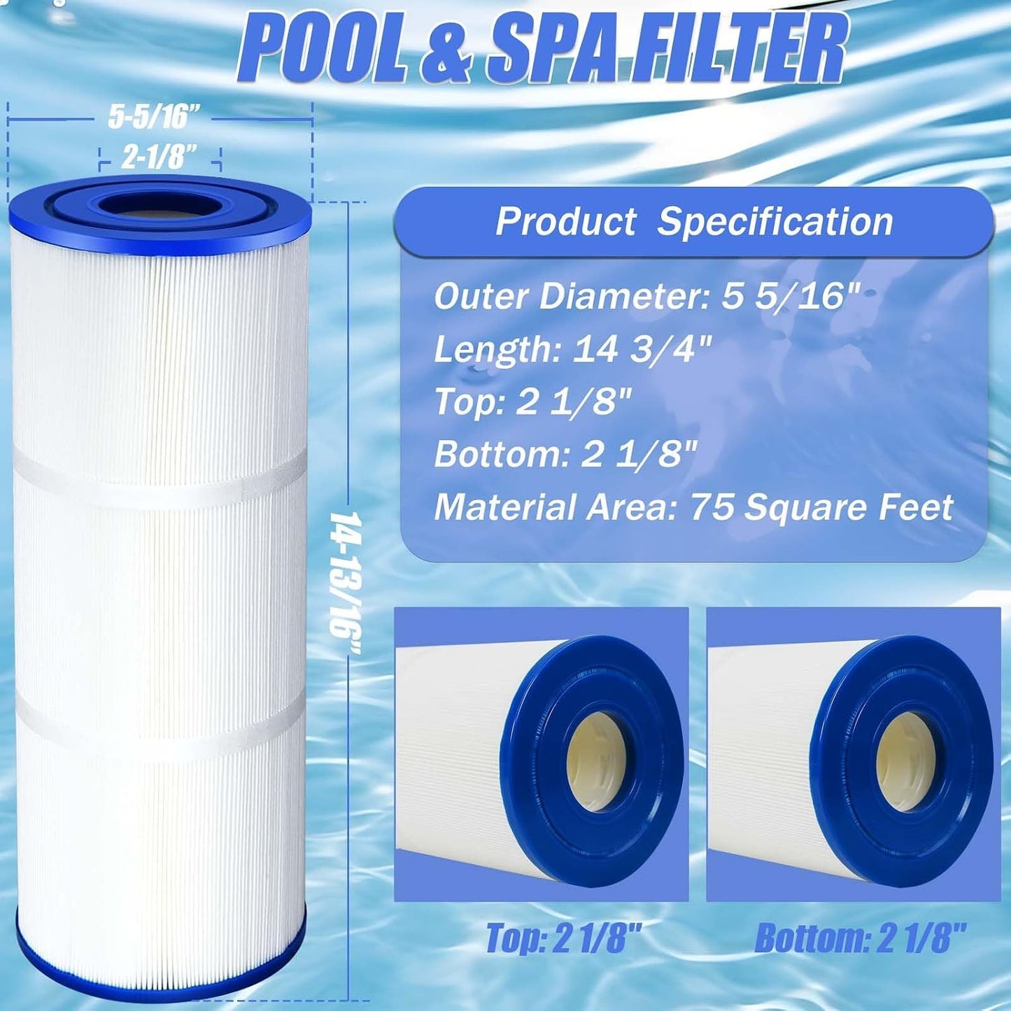 Cartucho filtro spa comp Unicel C-5374 75ft2