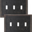 2 Pzas Cubiertas Interruptor Luz Triple Palanca Bronce Envejecido