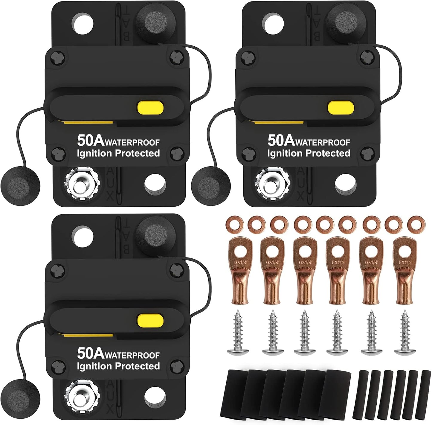 Disyuntor 50A manual 12V-48VDC para auto barco RV