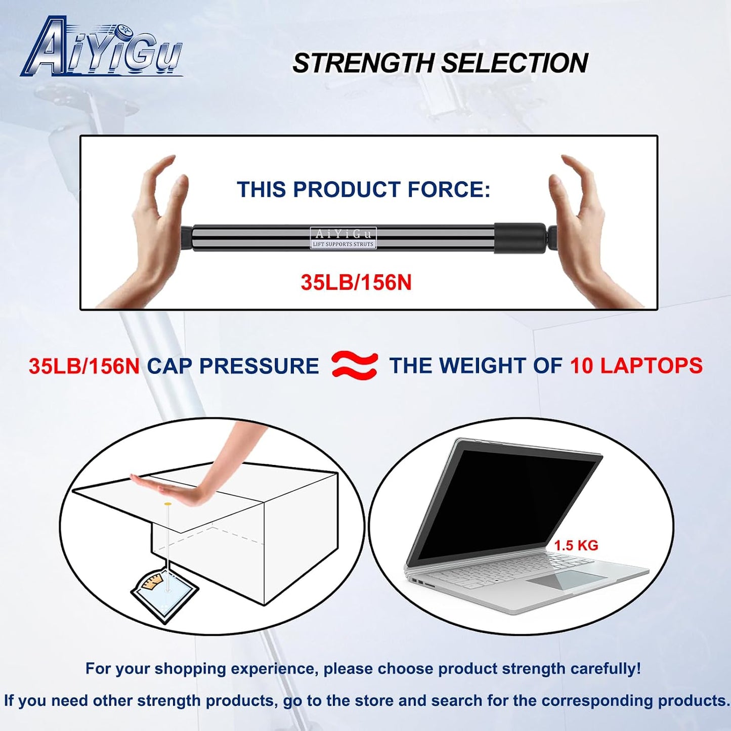 Soporte resorte amortiguador gas 14" para Snugtop camión