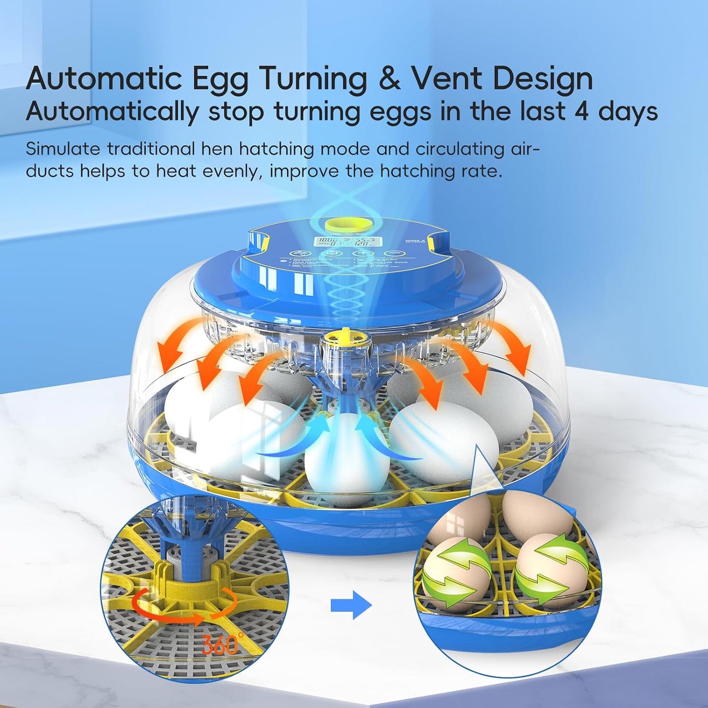 18 Incubadoras Huevos Giro Automático Control Humedad
