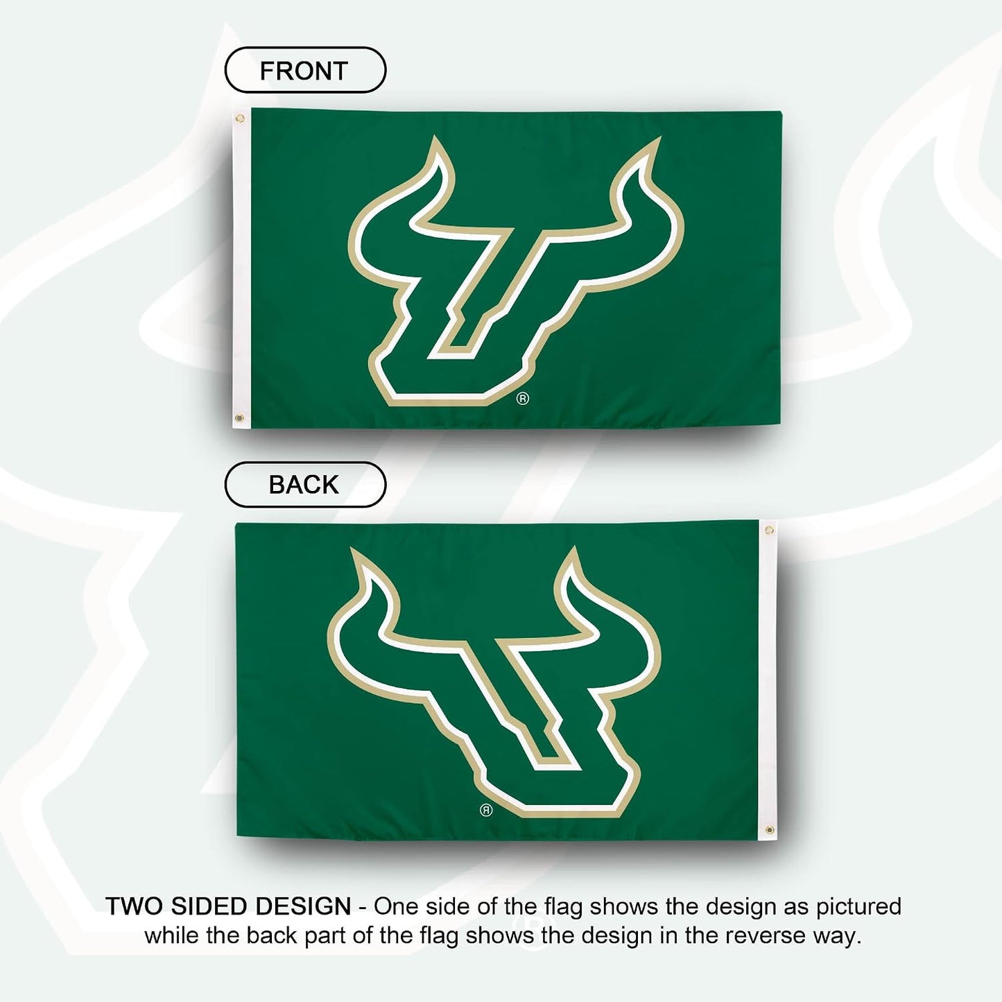 Bandera USF Toros 3x5ft tela poliéster duradera