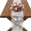 Table runner de encaje blanco 14x120 pulgadas para bodas y fiestas