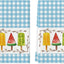 Juego de 2 toallas de cocina verano con sabor a frutas azul claro 18x26