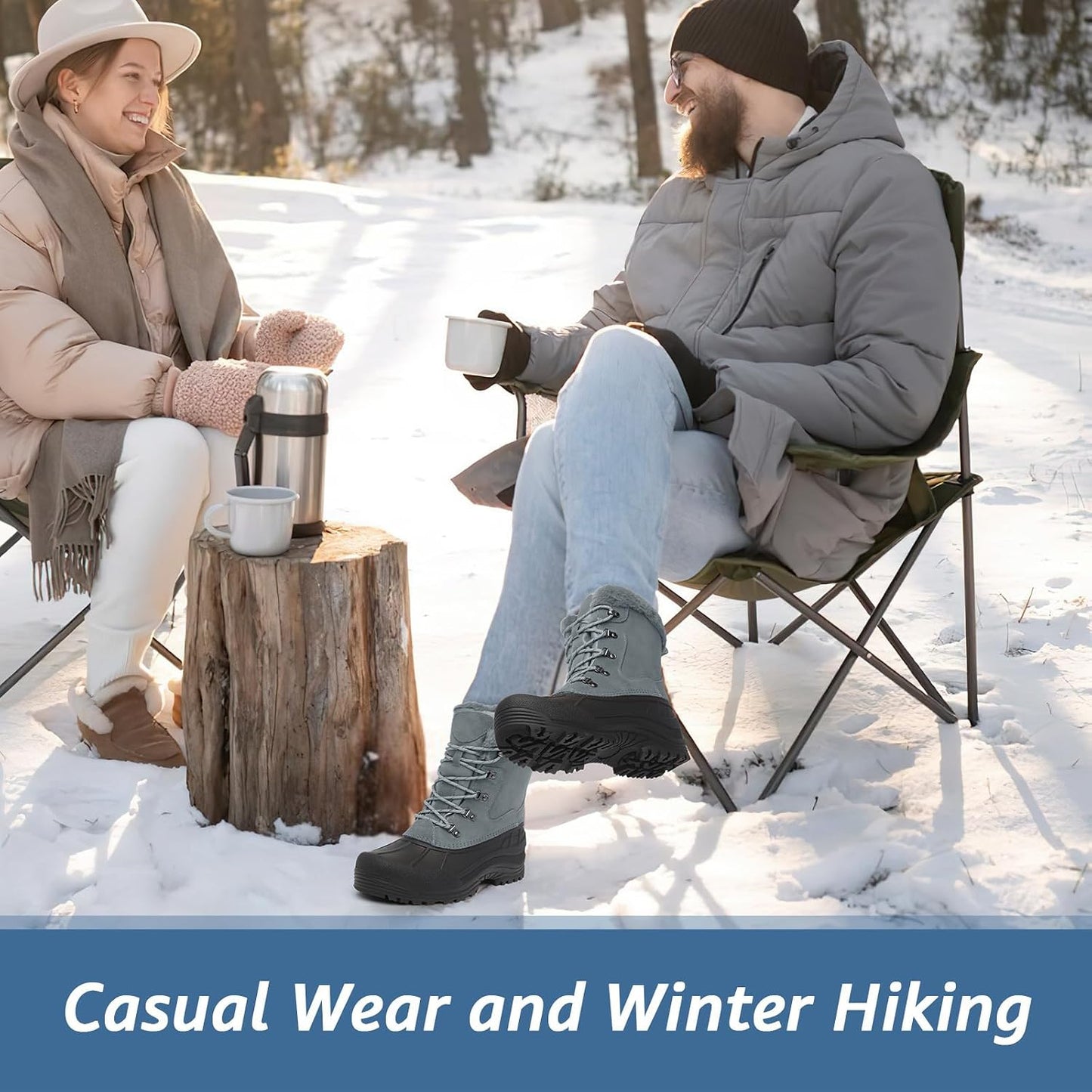 Botas invierno hombre forro térmico suela antiderrapante