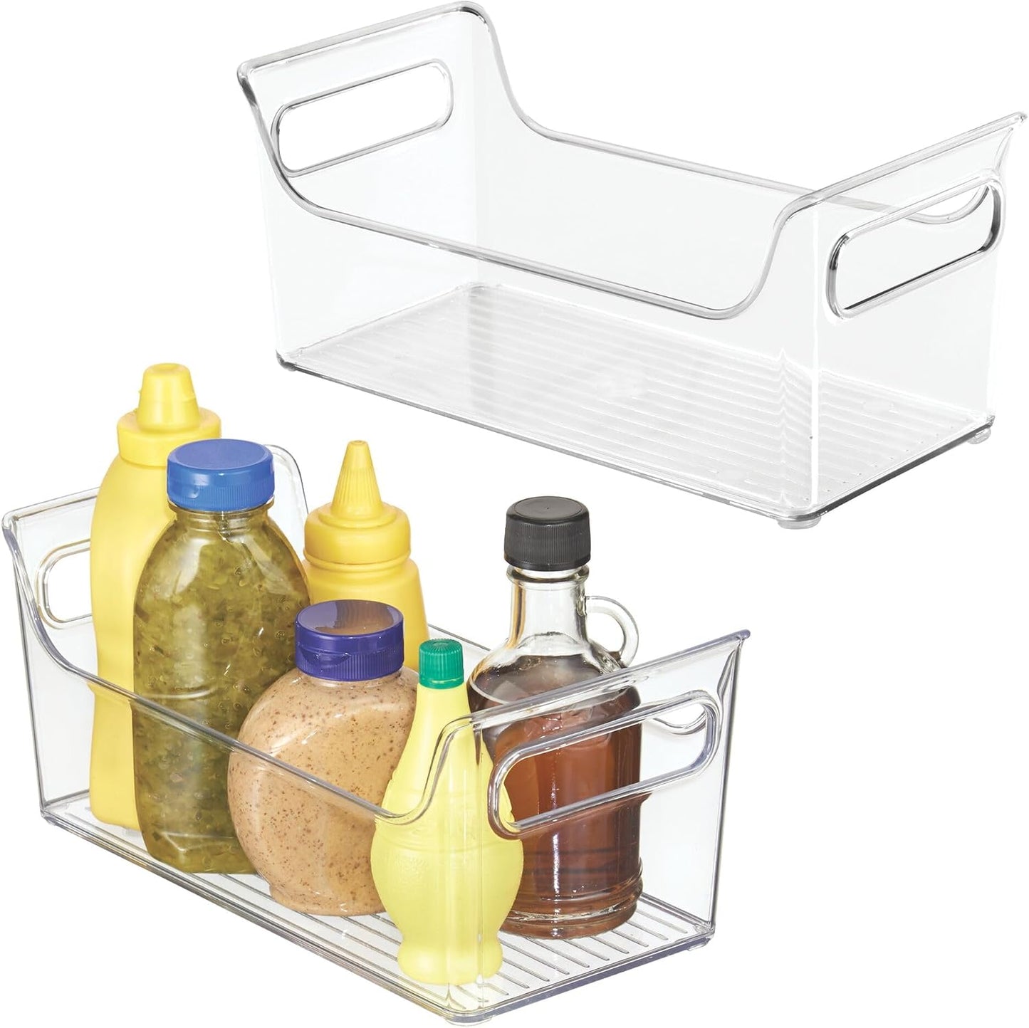 Organiz. condimentos plástico con asas set 2 transparente