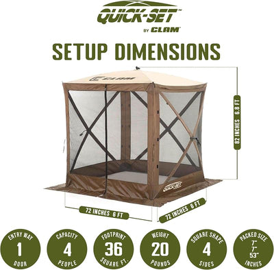 Tienda campaña toldo 6x6ft marrón para acampar