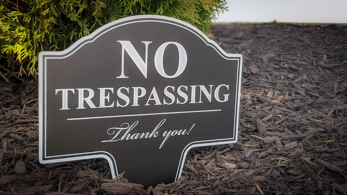 Letrero metal No Trespassing 10x14"