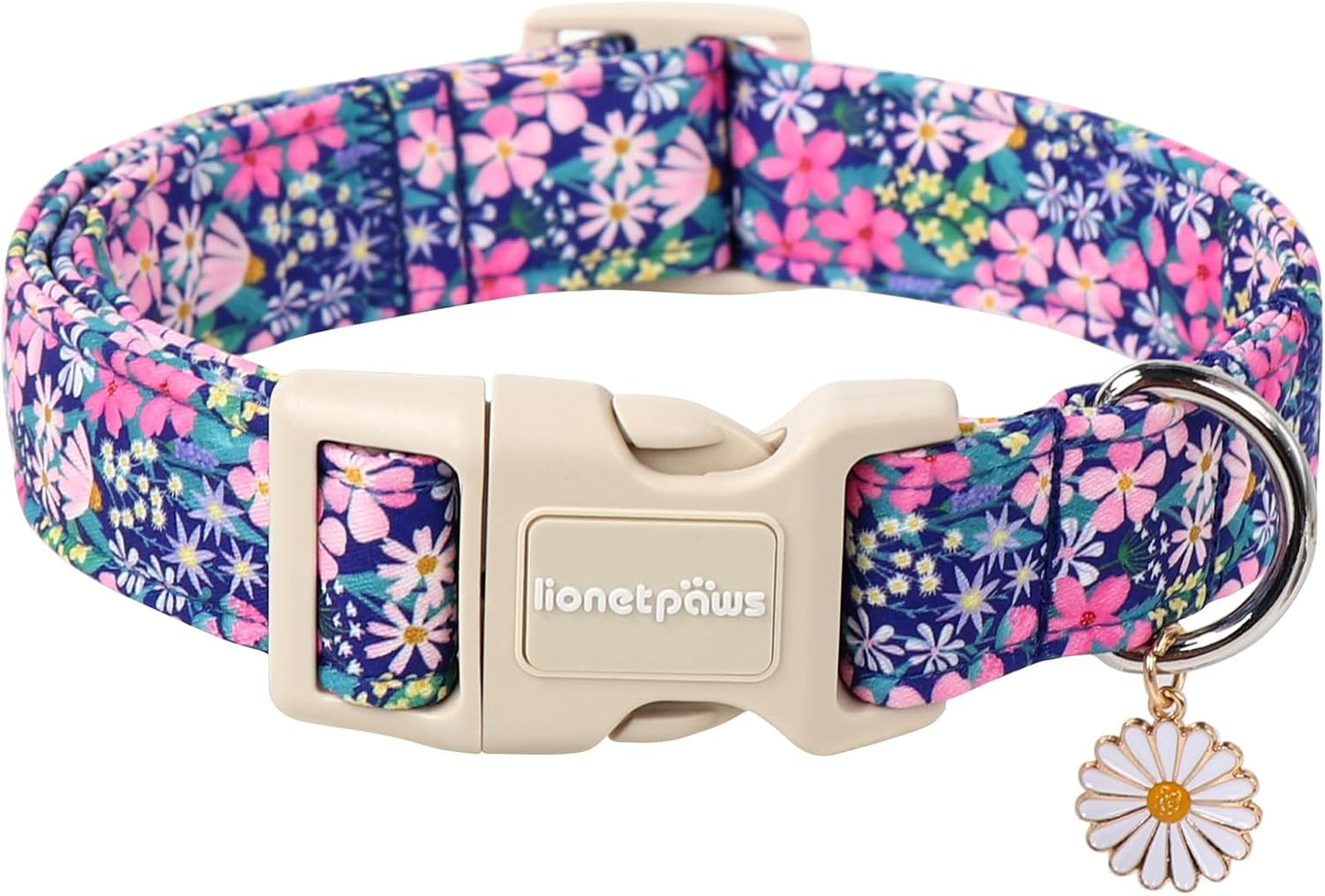 Collar perro floral ajustable para pequeños y medianos