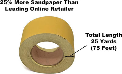 Rollo papel lija adhesivo 25yd x 2.75pulg carpintería