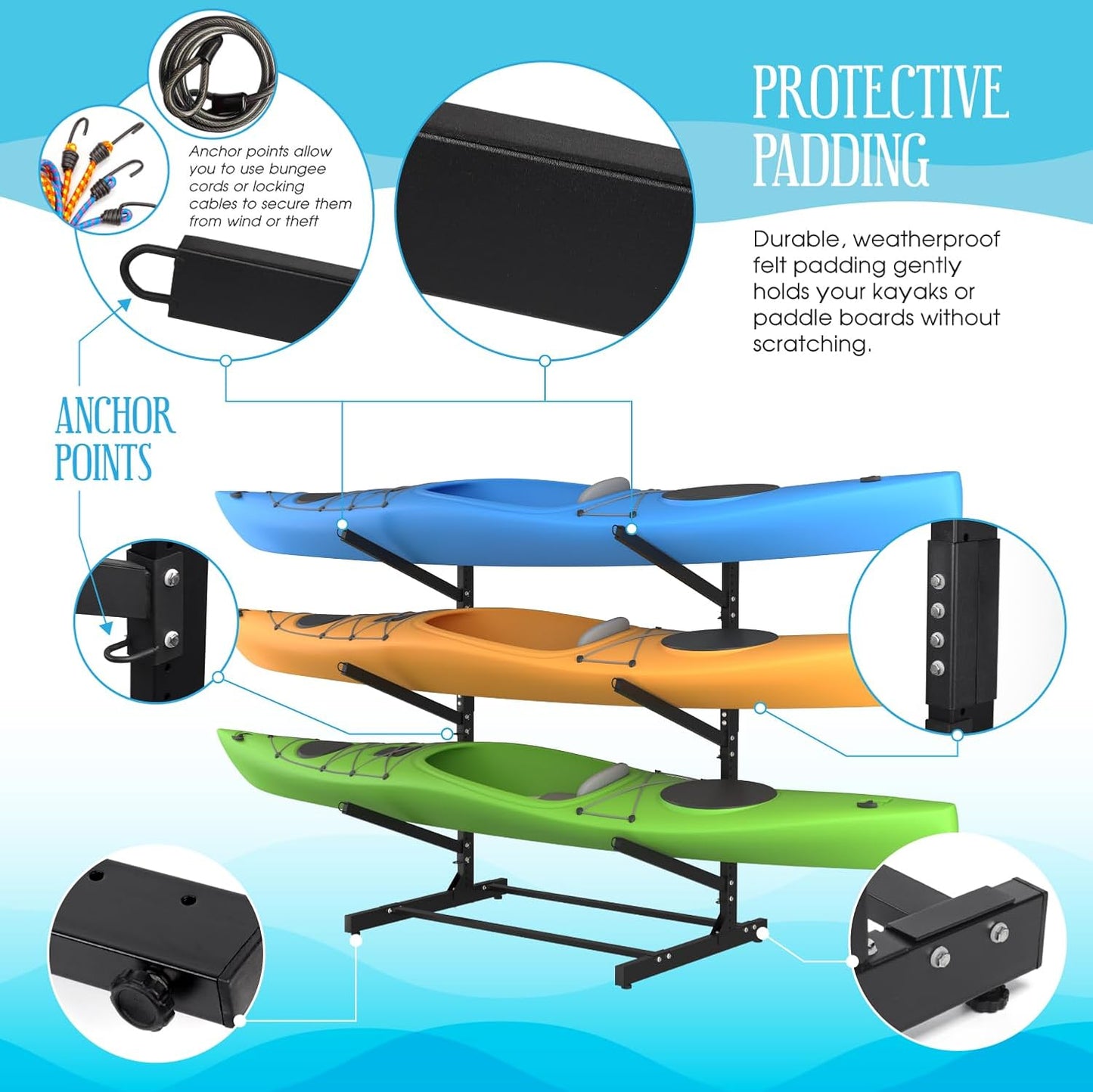 Soporte ajustable SUP 3 niveles resistente intemperie