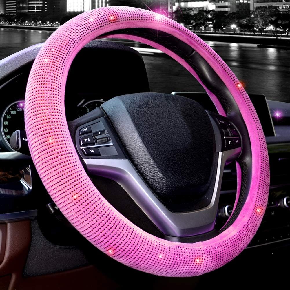 Funda volante mujer ajuste universal 15" rosa